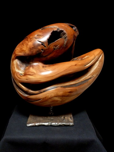 Скульптура под названием "Mona" - Bernard Geoffroy, Подлинное произведение искусства, Дерево
