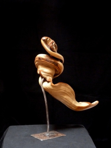 Sculpture titled "Virgule" by Bernard Geoffroy, Original Artwork, Wood