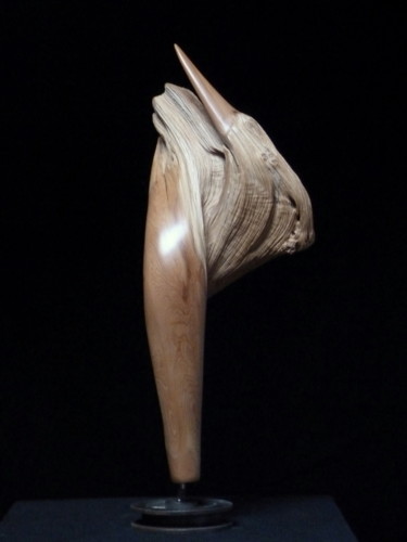 Sculpture intitulée "Héron" par Bernard Geoffroy, Œuvre d'art originale, Bois
