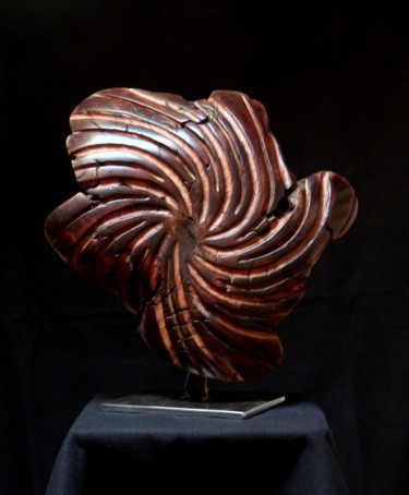 Скульптура под названием "Trou noir" - Bernard Geoffroy, Подлинное произведение искусства, Дерево
