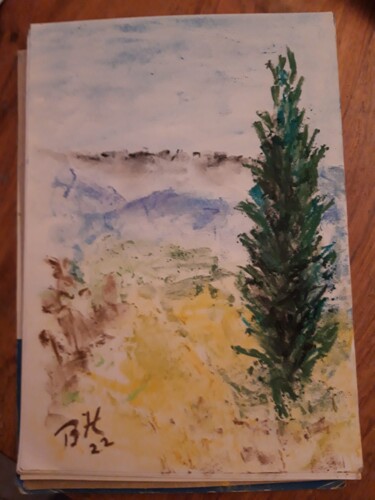 Painting titled "Le sud" by Bernard Hoenig, Original Artwork, Pastel