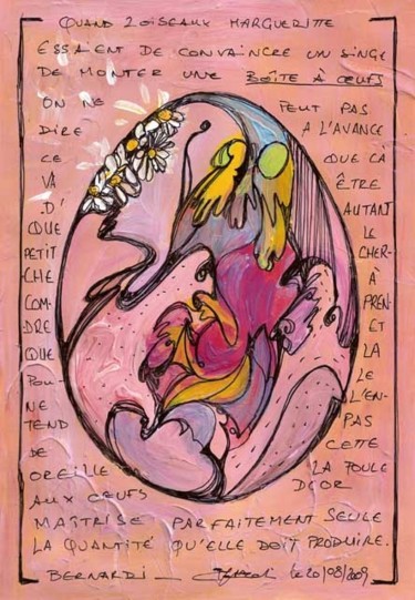 Peinture intitulée "BOITE A OEUF 30X21" par Virgile Bernardi, Œuvre d'art originale, Huile