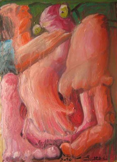 Peinture intitulée "LA MASTURBATION FEM…" par Virgile Bernardi, Œuvre d'art originale, Huile