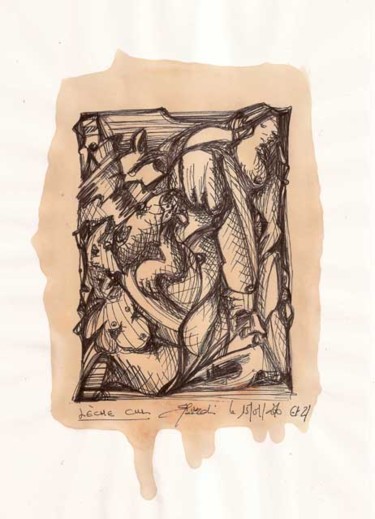 Drawing titled "LECHE-CUL 30x21" by Virgile Bernardi, Original Artwork, Other