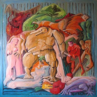 Peinture intitulée "HERCULE VIEILLISSAN…" par Virgile Bernardi, Œuvre d'art originale, Huile