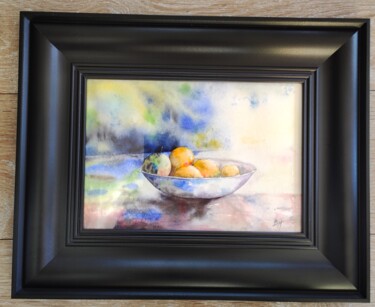 Painting titled "Nature morte aux fr…" by Bernard Massias, Original Artwork, Watercolor