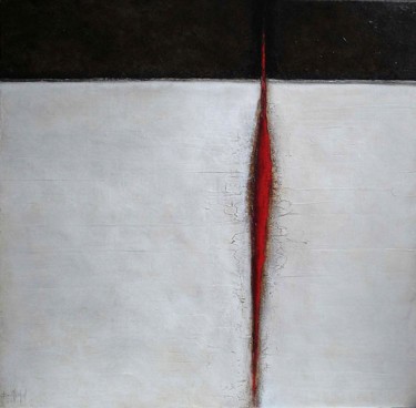 Peinture intitulée "Rouge Temps I" par Bernard-Michel Leclerc, Œuvre d'art originale