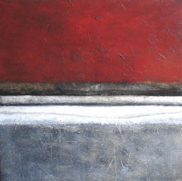 Peinture intitulée "Rouge Temps IV" par Bernard-Michel Leclerc, Œuvre d'art originale