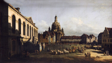 Pittura intitolato "Le nouveau marché d…" da Bernardo Bellotto, Opera d'arte originale, Olio