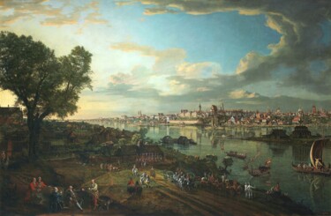 Pintura intitulada "Vue de Varsovie dep…" por Bernardo Bellotto, Obras de arte originais, Óleo