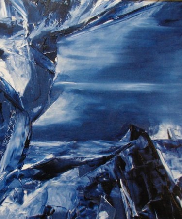 Peinture intitulée "bleu 4" par Bernard Sabot, Œuvre d'art originale