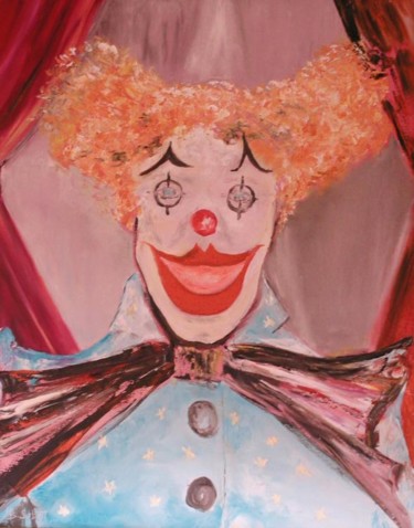 Peinture intitulée "clown pour Nolwenn" par Bernard Sabot, Œuvre d'art originale