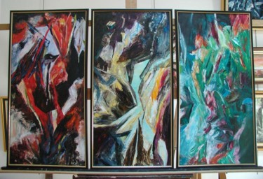 Painting titled "triptyque" by Bernard Sabot, Original Artwork