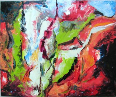 Peinture intitulée "abstréèl mars" par Bernard Sabot, Œuvre d'art originale