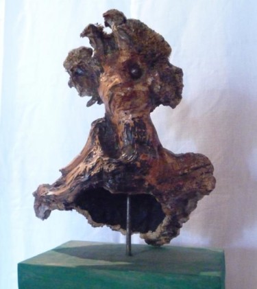 Sculpture intitulée "L'être de la forêt" par B  Vedrine, Œuvre d'art originale, Bois