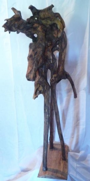 Sculpture titled "gibiers des bois" by B  Vedrine, Original Artwork, Wood