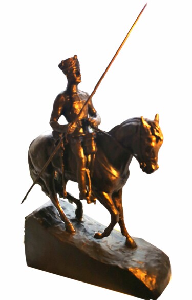 Sculpture intitulée "Husar zu Pferd" par Bernd Nordt, Œuvre d'art originale, Bronze