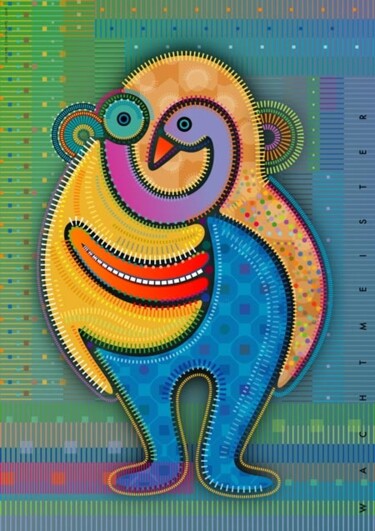 Digitale Kunst mit dem Titel "Digi Ape | Digi(tal…" von Bernd Wachtmeister, Original-Kunstwerk, Digitale Malerei