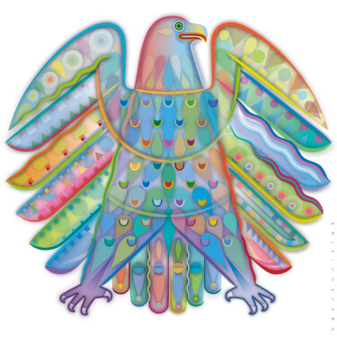Arte digitale intitolato "Eagle In Colors / A…" da Bernd Wachtmeister, Opera d'arte originale, Lavoro digitale 2D