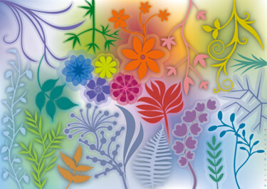 Artes digitais intitulada "Floral Event 2" por Bernd Wachtmeister, Obras de arte originais, Trabalho Digital 2D