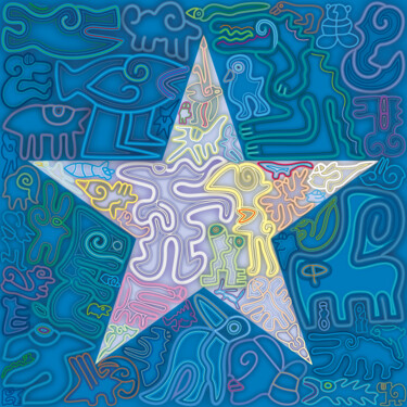 Arte digital titulada "Star 22 | 12 | 21" por Bernd Wachtmeister, Obra de arte original, Trabajo Digital 2D