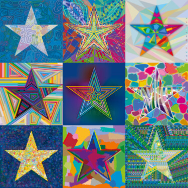Digital Arts titled "Nine Stars" by Bernd Wachtmeister, Original Artwork, 2D Digital Work