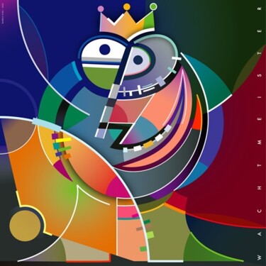 Digitale Kunst mit dem Titel "Bubble King" von Bernd Wachtmeister, Original-Kunstwerk, Digitale Malerei