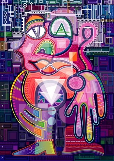 Digitale Kunst mit dem Titel "Pantoffelheld | Hen…" von Bernd Wachtmeister, Original-Kunstwerk, Digitale Malerei