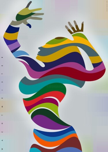 Digitale Kunst mit dem Titel "Waved Dancer" von Bernd Wachtmeister, Original-Kunstwerk, Digitale Malerei