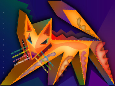 Digital Arts titled "Saw A Fox" by Bernd Wachtmeister, Original Artwork, Digital Painting