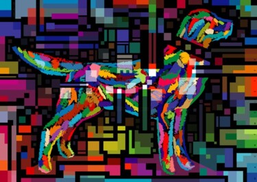 Digital Arts titled "Bunter Hund ll | Va…" by Bernd Wachtmeister, Original Artwork, Digital Painting