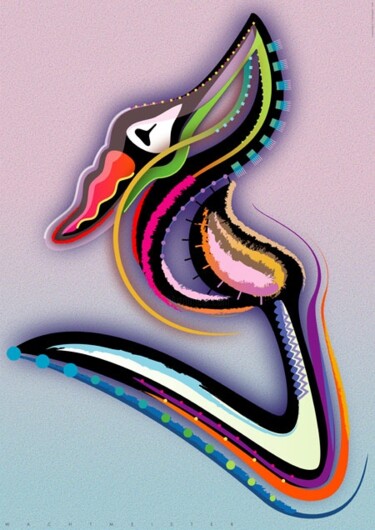 Arts numériques intitulée "Flamingaroo | Flami…" par Bernd Wachtmeister, Œuvre d'art originale, Peinture numérique
