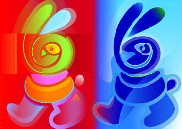 Digital Arts titled "From Blue To Red |…" by Bernd Wachtmeister, Original Artwork, 2D Digital Work