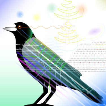 Digital Arts titled "Raven | corbeau | R…" by Bernd Wachtmeister, Original Artwork, 2D Digital Work