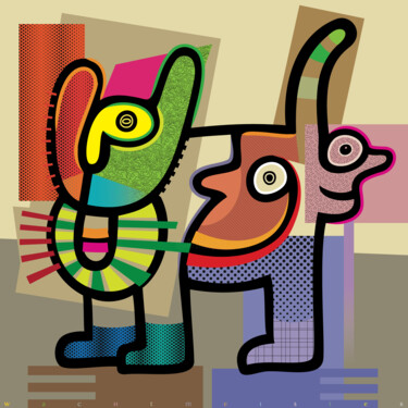 「Odd-Numbered Animal…」というタイトルのデジタルアーツ Bernd Wachtmeisterによって, オリジナルのアートワーク, 2Dデジタルワーク