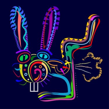 Digital Arts με τίτλο "Fearful Rabbit" από Bernd Wachtmeister, Αυθεντικά έργα τέχνης, Ψηφιακή ζωγραφική