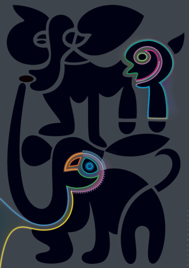 Digital Arts titled "ElephanTrip" by Bernd Wachtmeister, Original Artwork, Digital Painting