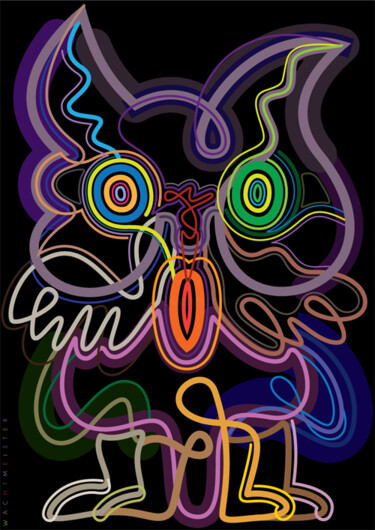 Artes digitais intitulada "A Spot Of Owl | Ein…" por Bernd Wachtmeister, Obras de arte originais, Pintura digital