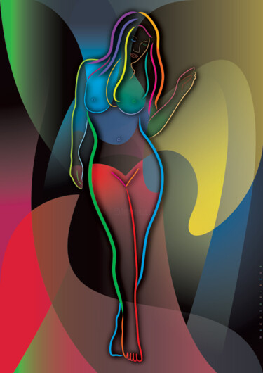 Digital Arts titled "Stolen Model and a…" by Bernd Wachtmeister, Original Artwork, 2D Digital Work