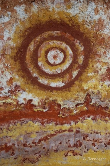 Malerei mit dem Titel "Soleil levant" von Alain Bernegger, Original-Kunstwerk, Pigmente