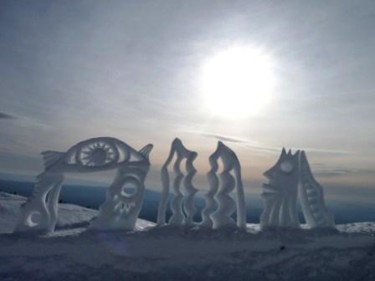 Installation intitulée "Dyptique de neige" par Alain Bernegger, Œuvre d'art originale