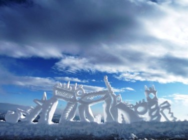 Aufbau mit dem Titel "Bestiaire de neige" von Alain Bernegger, Original-Kunstwerk