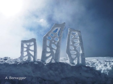 Installation intitulée "Triptyque de neige" par Alain Bernegger, Œuvre d'art originale