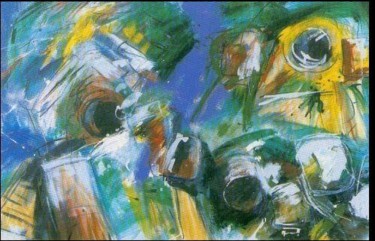 Peinture intitulée "Chantier dans les c…" par Olivier Bernex, Œuvre d'art originale