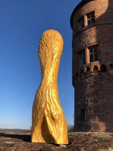 Skulptur mit dem Titel "Sex…Rakete…" von Bernie Spielmann, Original-Kunstwerk, Holz