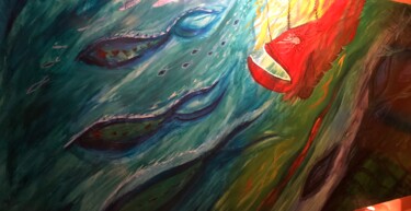 Schilderij getiteld "Loup de mer…" door Bernie Spielmann, Origineel Kunstwerk, Olie