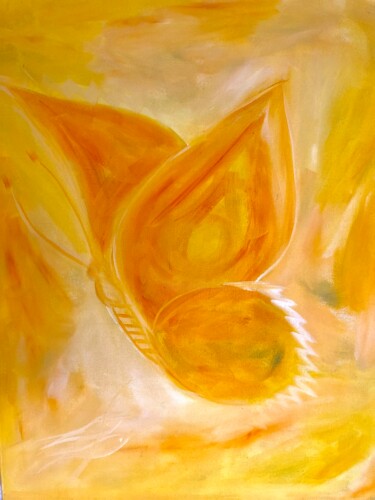 Malerei mit dem Titel "Zitronenfalter..frü…" von Bernie Spielmann, Original-Kunstwerk, Öl