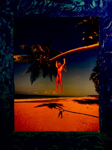 Collagen mit dem Titel "Nicht Tarzan…sonder…" von Bernie Spielmann, Original-Kunstwerk, Acryl