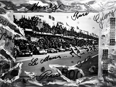 Collages titulada "Le Mans…race2" por Bernie Spielmann, Obra de arte original, Acrílico