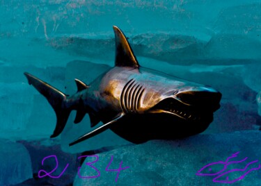 拼贴 标题为“Shark…234” 由Bernie Spielmann, 原创艺术品, 丙烯
